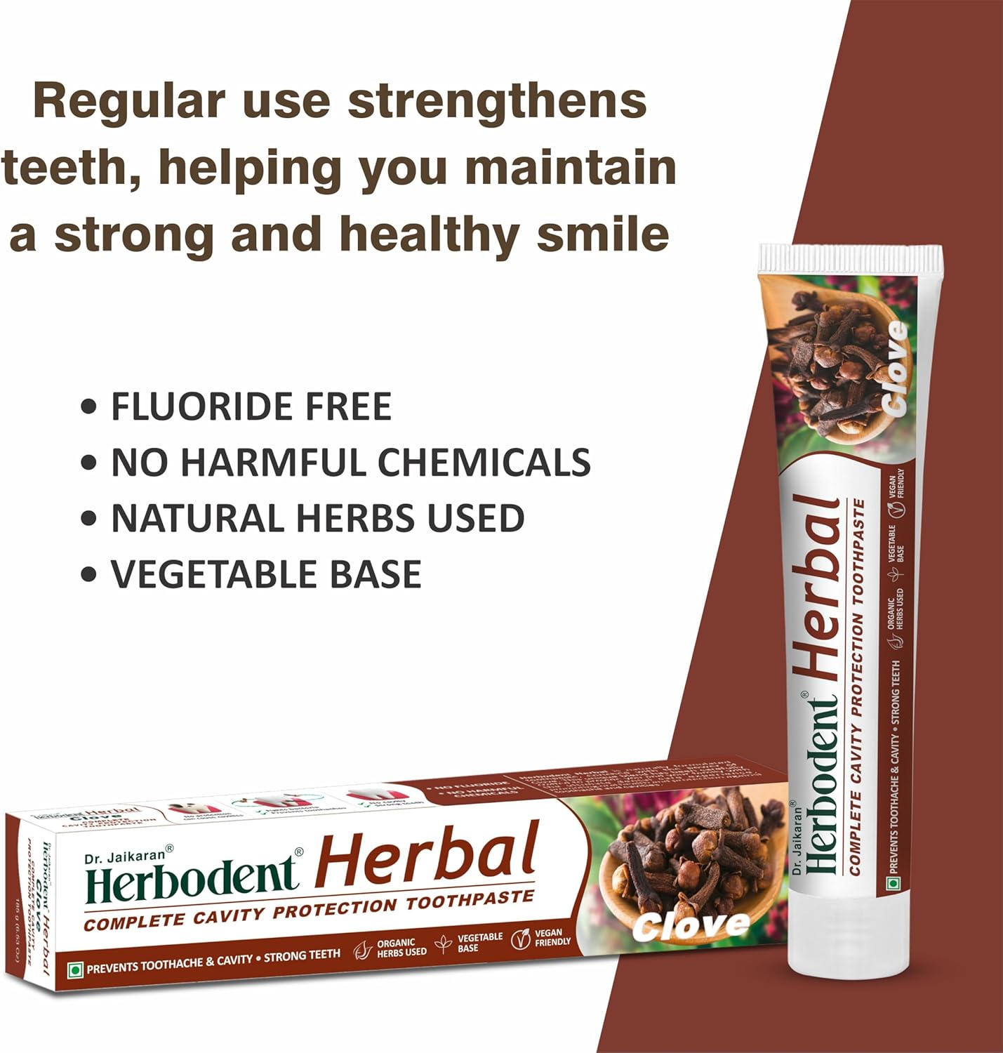 Dentifrice à base de clou de girofle - 185 g - Herbes naturelles - Huile de clou de girofle, baboul, bakoul et plus encore - Dentifrice à usage quotidien Girofle 185 g (Lot de 1)