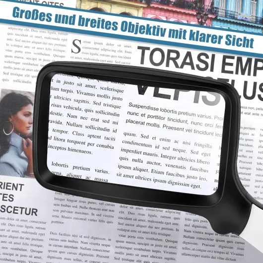 5X Loupe Grossissante avec Lumiere, Loupe Pliable et Portable pour la Lecture, éclairage LED à intensité Variable, Idéale pour Les Personnes âgées Lisant journaux, Livres et Caractères Noir Blanc