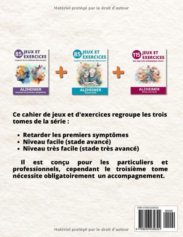 ALZHEIMER, 300 JEUX ET EXERCICES: Grand cahier d'activités 3 en 1, tous niveaux, des premiers symptômes au stade avancé, pour lutter contre les troubles cognitifs