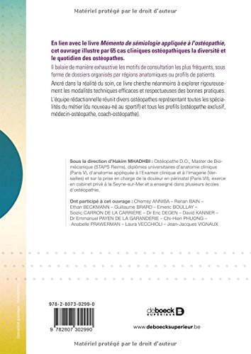 65 cas cliniques et cas d'exclusion en ostéopathie: Fondés sur la sémiologie ostéopathique