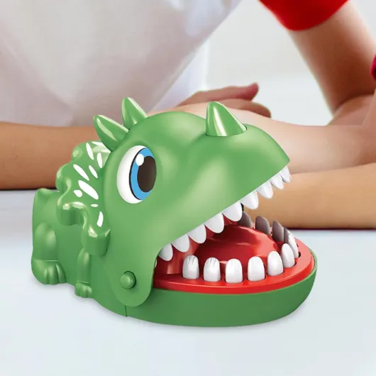 Jeu de dents de crocodile - Jeux de dinosaures, jeux de doigts mordant - Jeu amusant de bouche de dragon - Jouet interactif pour dentiste - Jeu de dents de crocodile pour l'intérieur et l'extérieur Green