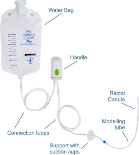 My Perfect Colon PRO Dispositif de lavage intestinal domestique, Fonctionne avec des piles rechargeables, Idéal en cas de constipation, même pour les personnes à mobilité réduite et alitées