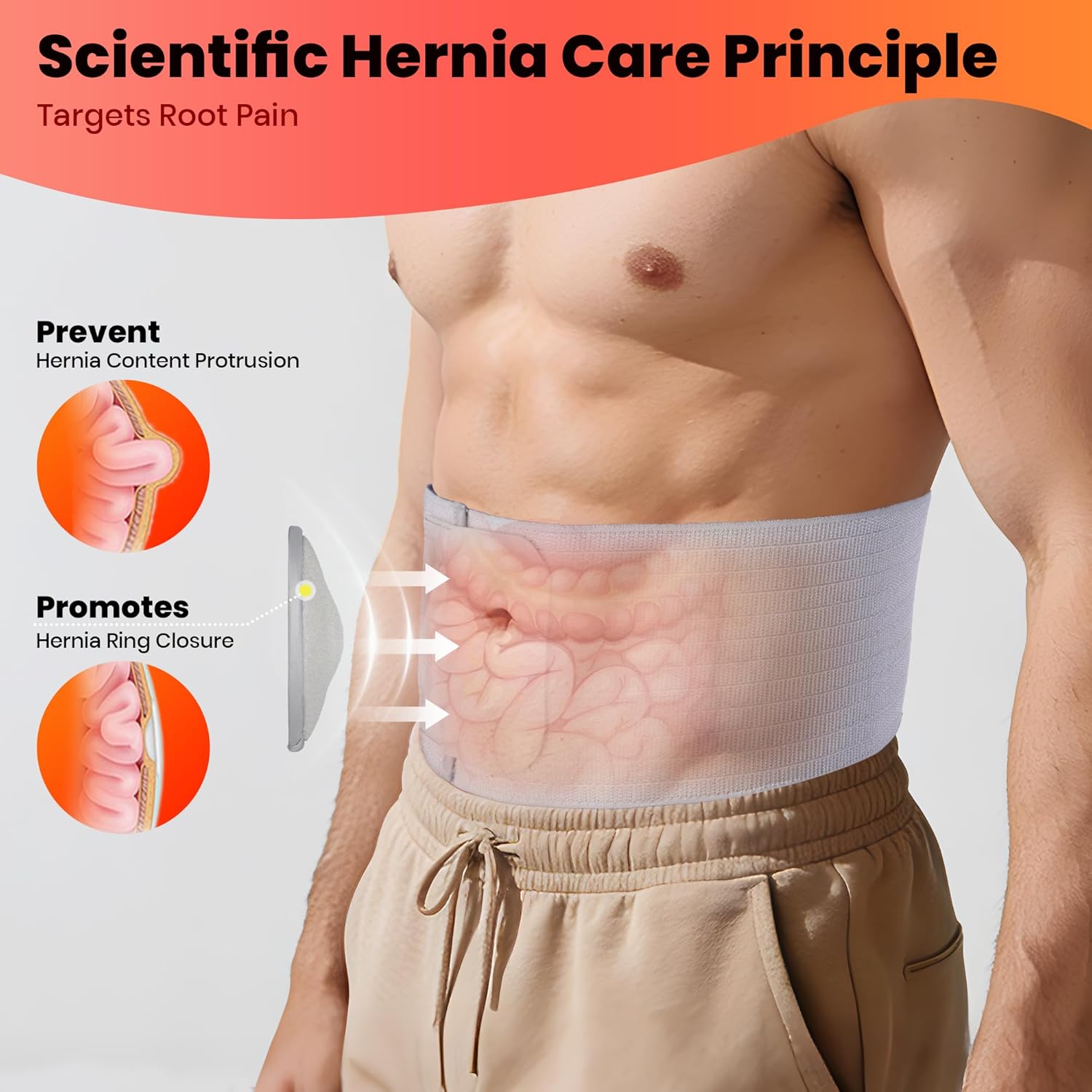 Ceinture Pour Hernie Ombilicale Pour Hommes Et Femmes - Ceinture De Soutien Abdominal Avec Coussin De Compression - Outil Préventif Pour La Chirurgie De La Hernie Ombilicale M 2