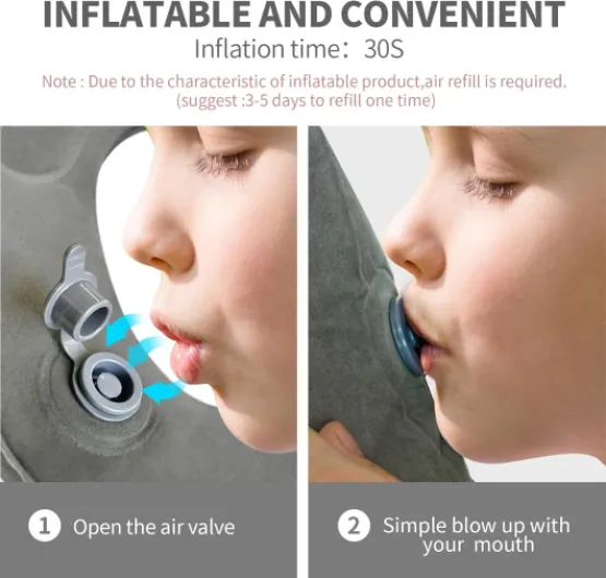 Coussin Gonflable Ergonomique pour Coccyx et Hémorroïdes, Coussin de Siège Ajustable et Portable pour Bureau, Voiture, Voyage et Confort Quotidien,Gris Pessimiste