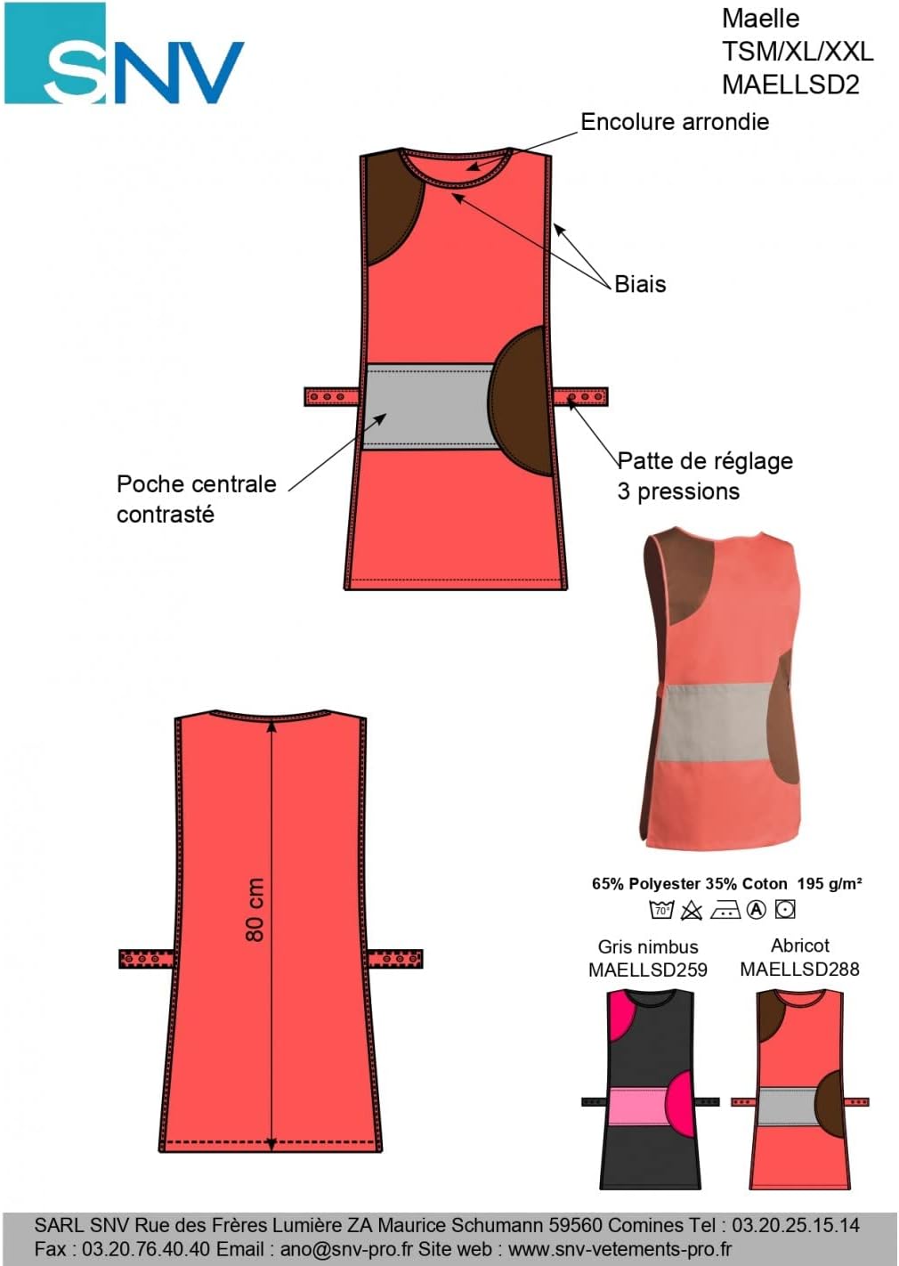 Chasuble ménage femme professionnelle médicale entretien nettoyage - Vêtement de travail adulte pour agent d'entretien, instituts médicaux réglable par pattes, taille S à XXL - L Gris
