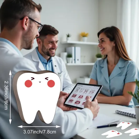 Lot de 12 blocs de notes adhésives en forme de dents de 6 x 7,8 cm pour dentistes sur le thème des dents - Décoration de bureau amusante pour fournitures de bureau dentaires, assistants dentaires