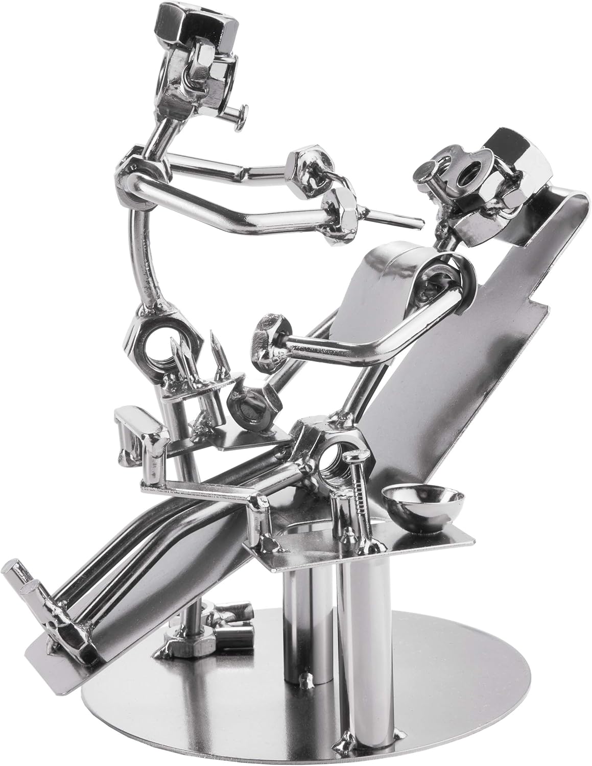 Homme à Vis Dentiste - Figurine Artisanale en Fer Homme en Métal - Figurine en Métal Cadeau pour Les Dentistes, Les Assistants Dentaires et Les Infirmières Dentaires