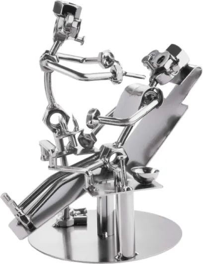 Homme à Vis Dentiste - Figurine Artisanale en Fer Homme en Métal - Figurine en Métal Cadeau pour Les Dentistes, Les Assistants Dentaires et Les Infirmières Dentaires