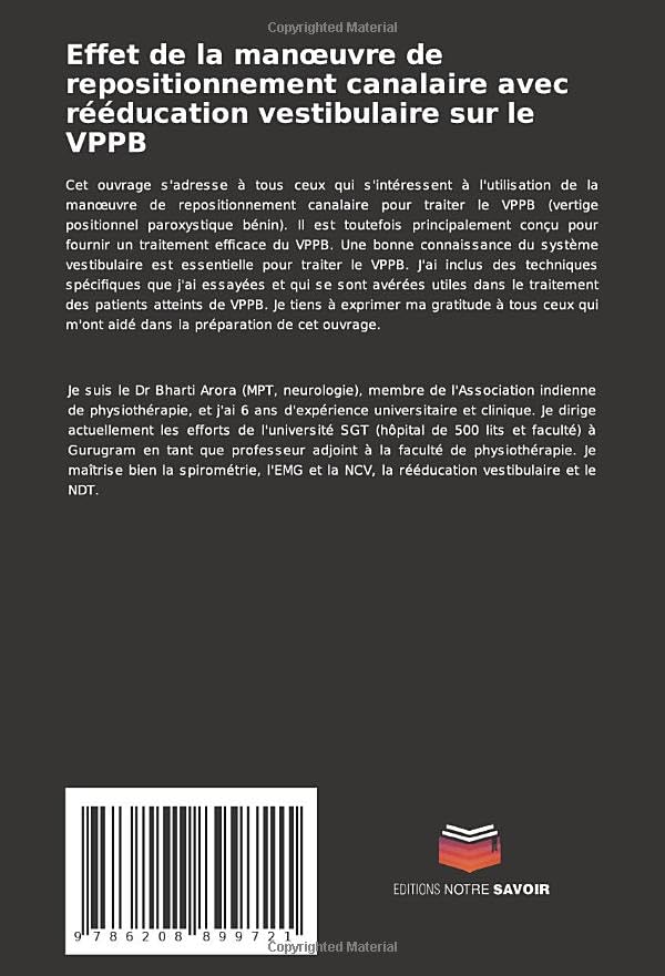 Effet de la manœuvre de repositionnement canalaire avec rééducation vestibulaire sur le VPPB