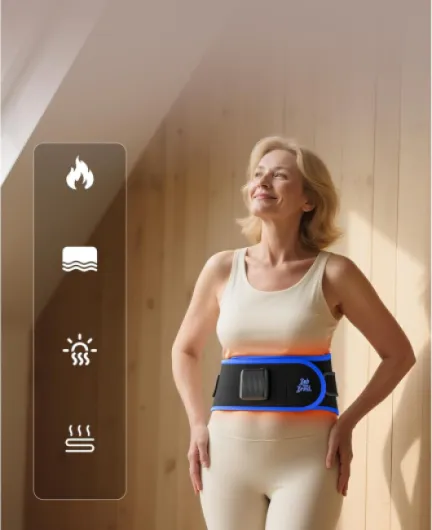 BOB AND BRAD Ceinture chauffante ThermoRed avec massage vibrant, enveloppe infrarouge sans fil rechargeable, 2400mAh maison bureau yoga, cadeau pour hommes femmes famille