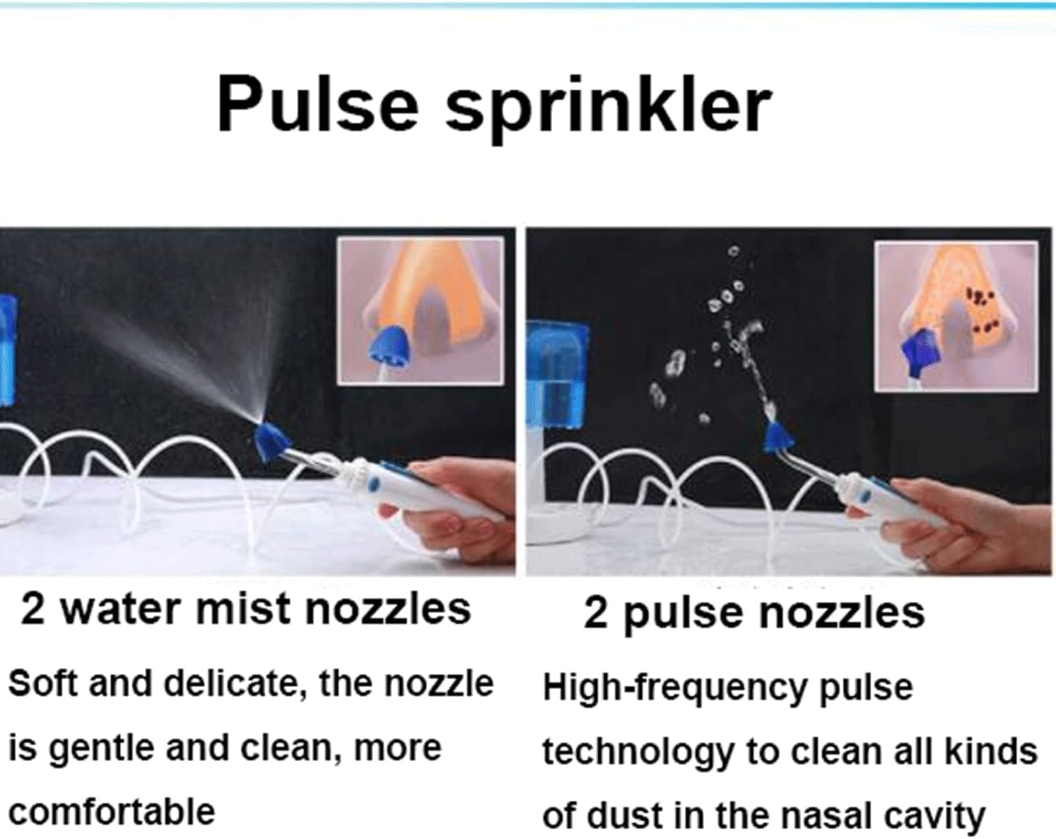 Kit de rinçage des sinus, irrigation nasale électrique, rinçage nasal, machine de nettoyage du nez de 1000 ml avec 4 becs, nettoyant pour lavage nasal pour soulager les sinus et le