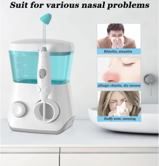 Generic Nettoyant nasal électrique Neti Pot Neti Nez bouché et soulagement des allergies – Système d'irrigation pulsatoire des sinus nasaux pour une respiration claire