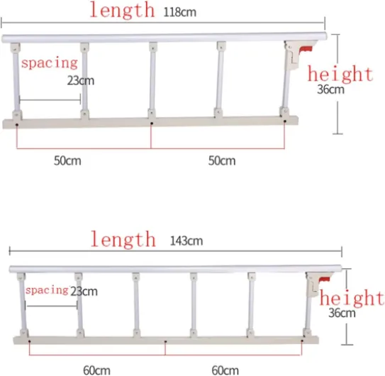 Côté Assistage Handle Bar Medical Bed Safety Assistation Rails Guard Pliant Hospital Bed Ballings, lit médical aidant Les Rails adaptés aux Nourrissons, handicapés (Size : 5th Gear)