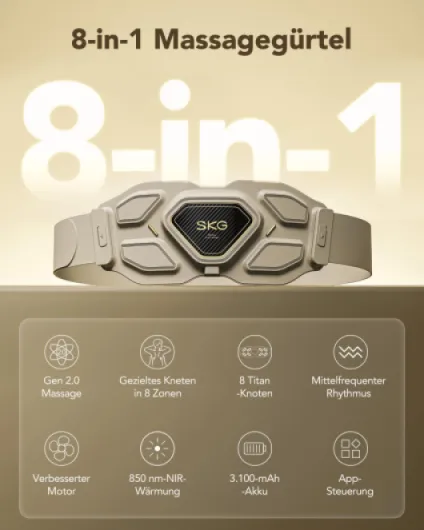 W9 Ultra 2.0 Ceinture de massage pour le bas du dos pour soulager la douleur - Massage des tissus profonds, coussin chauffant sans fil réglable, massage infrarouge vibrant avec tête de massage en