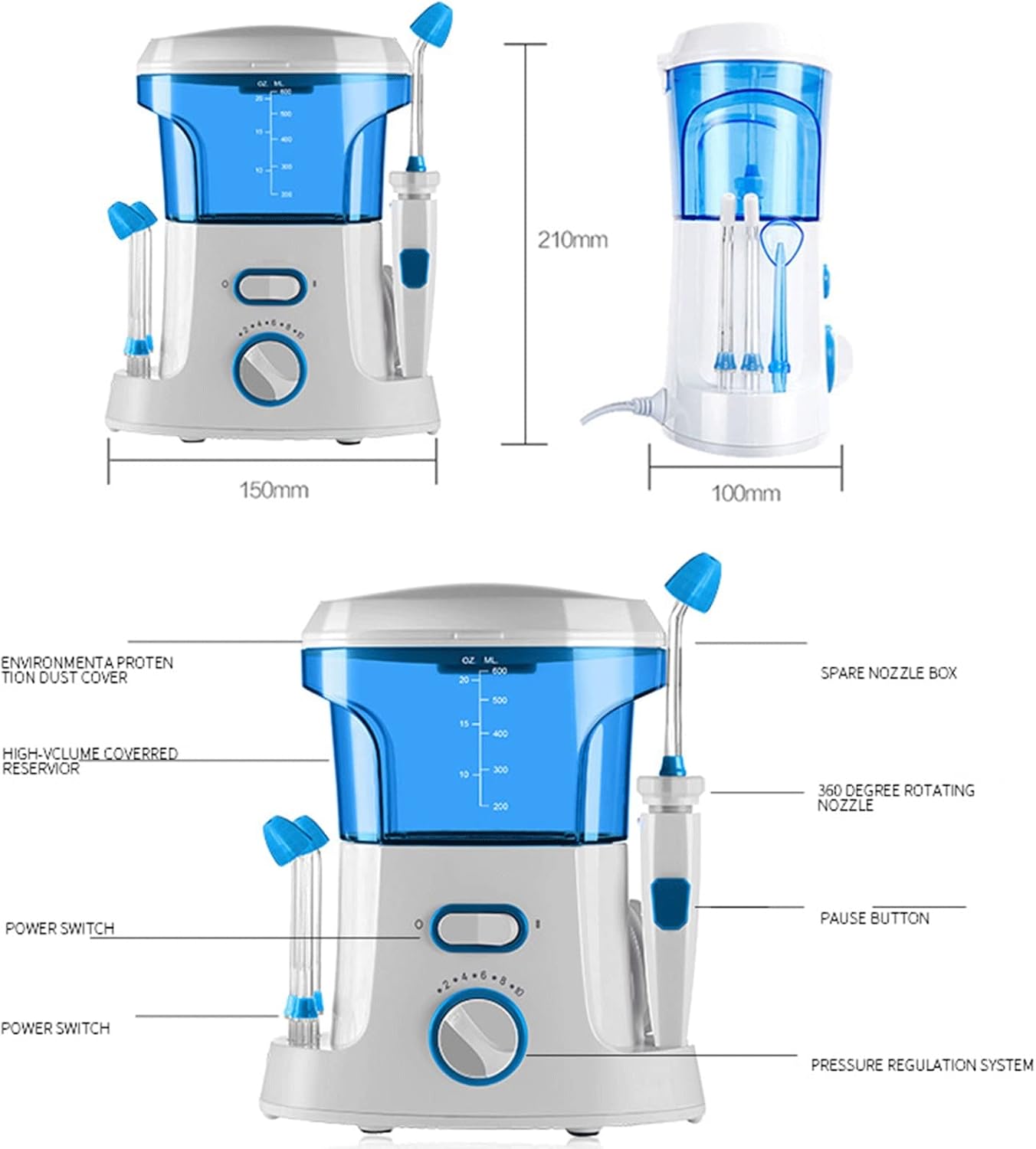 CEEBUS Nettoyant Nasal Électrique, Système D'irrigation Nasale Et Sinusale Hydro Pulse avec 10 Modes De L'irrigation Nasale Douche Nasale Irrigation pour Enfants Et Adultes