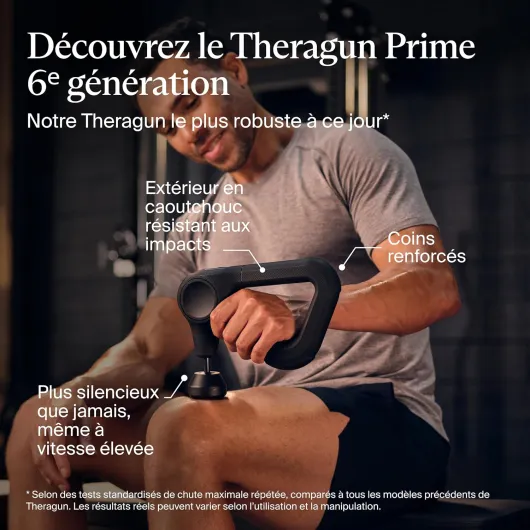 Therabody Theragun Prime Pistolet de massage (6ème génération) ? Massage profond et puissant dans un design robuste et durable pour une récupération fiable Noir