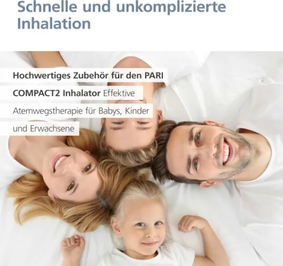PARI COMPACT2 Year Pack - Kit de remplacement pour votre inhalateur - Nébuliseur PARI LC SPRINT, filtre type 152, embout buccal universel, tuyau de raccordement