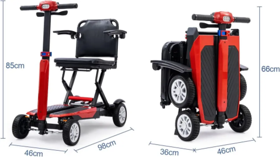 Z01 Scooter Électrique 4 Roues pour Personnes à Mobilité Réduite, Pliable et Léger, Siège avec Dossier, Batterie Li-ion 12Ah Autonomie Longue 20km, Sécurité Renforcée