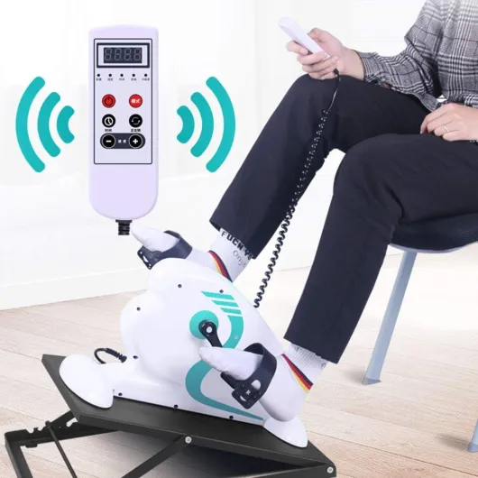 Pédalier Électrique Motorisé, Vélo d'exercice pour Les Mains, Les Bras, Les Genoux Et Les Jambes, Mini-Vélo De Rééducation pour Personnes Handicapées, Support en Coton Blanc Blanc Cotton bracket