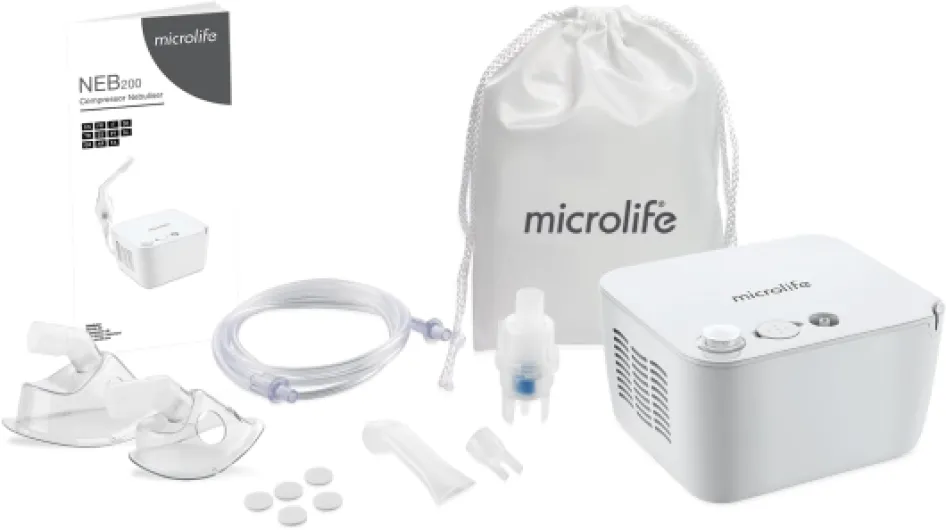 NEB 200 Nébuliseur, Garantie 5 ans, Qualité Professionnelle, Utilisation Intensive, Vitesse de Traitement Ultra-Rapide, Tous Types de Médicaments, Remboursement LPPR