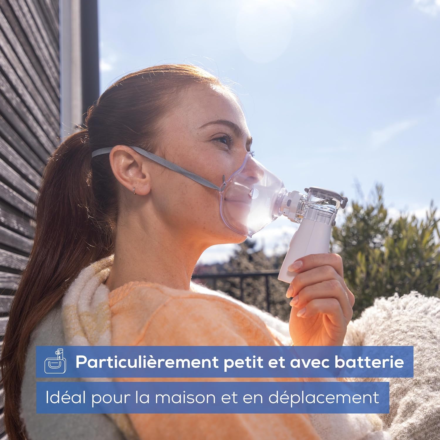 IH 57 Inhalateur, technologie à membrane vibrante et aérosol, inhalateur portable avec batterie rechargeable, à utiliser en cas de rhume, d'asthme et d'autres maladies des voies respiratoires White