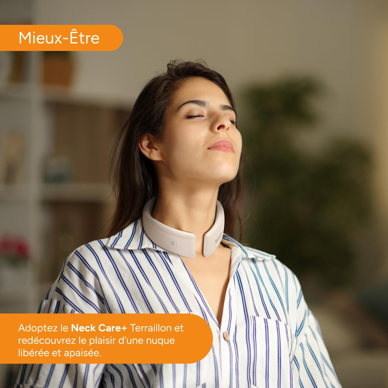 Masseur Cervical Coussin de Nuque Massant, Programmes TENS & EMS, Chauffant, Lumière Rouge, Soulage les Douleurs, Réduit les Tensions, 6 Modes, 16 Intensités, USB-C, NECK CARE +