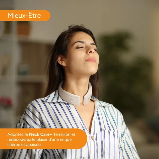 Masseur Cervical Coussin de Nuque Massant, Programmes TENS & EMS, Chauffant, Lumière Rouge, Soulage les Douleurs, Réduit les Tensions, 6 Modes, 16 Intensités, USB-C, NECK CARE +