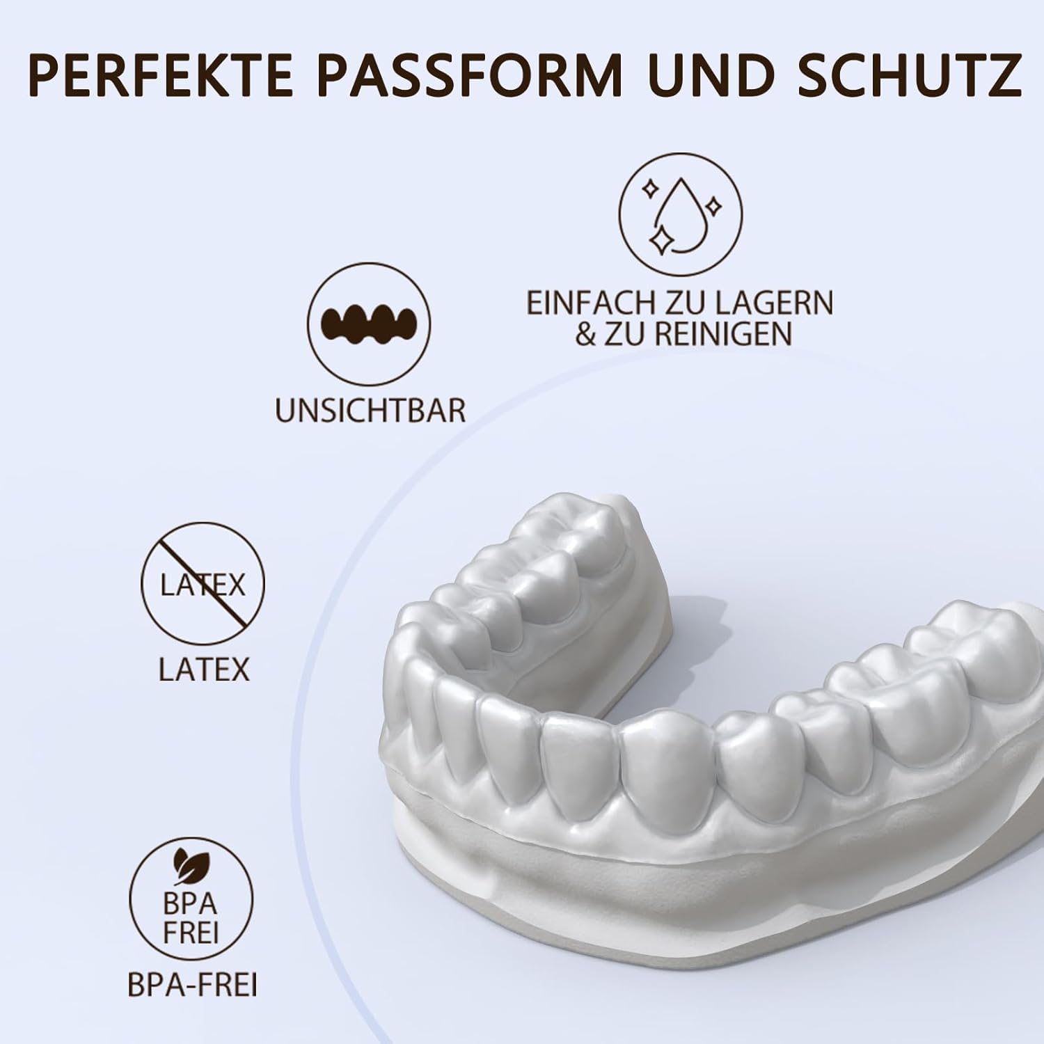 Gouttiere Dentaire Bruxisme sur Mesure, Protecteurs Buccaux Dent Sans BPA, Protection Dentaire Confortable pour le Sommeil, Protection Mandibulaire pour adultes et adolescents (Mâchoire Inférieure)