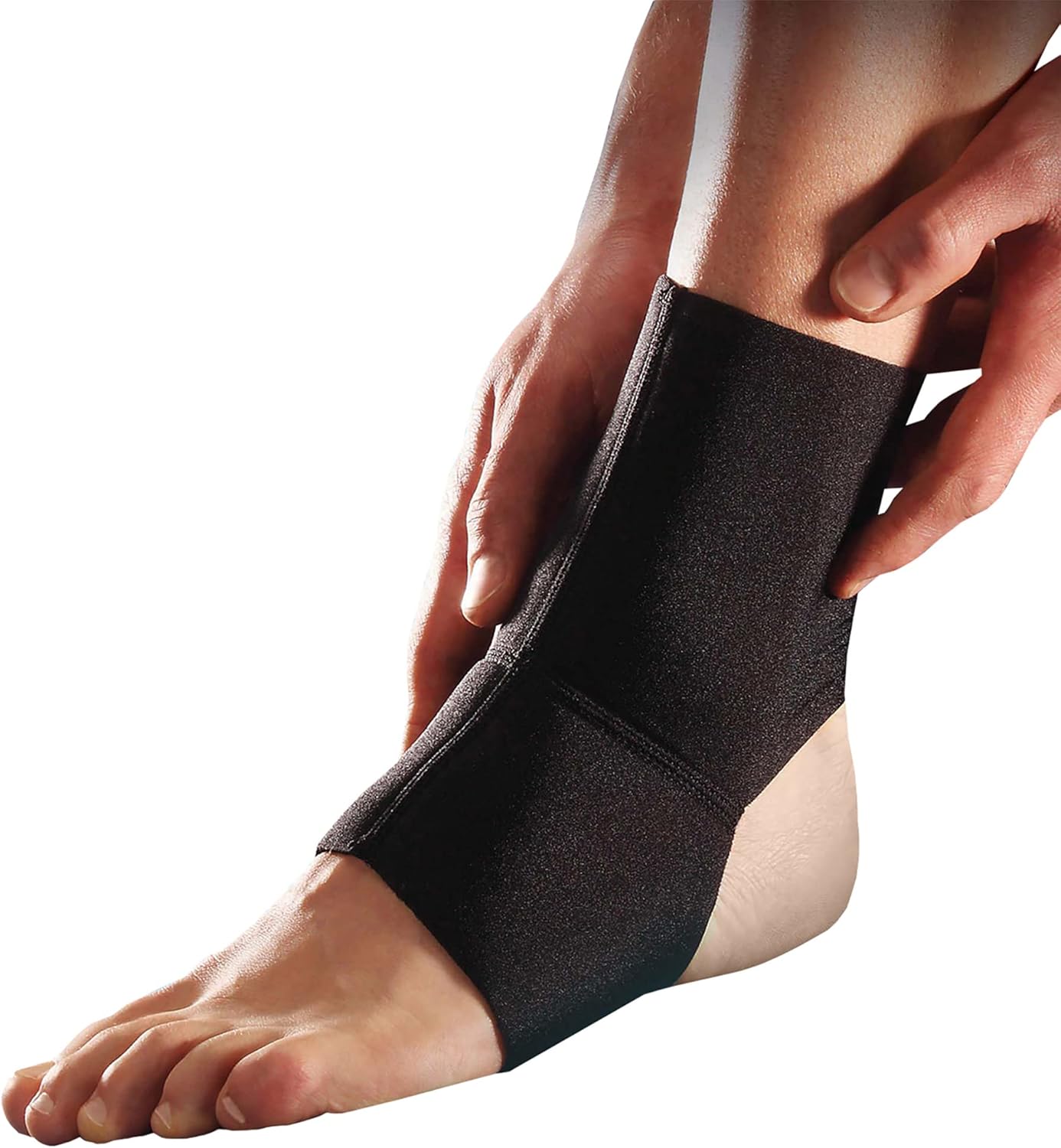 Sport - Chevillère de Maintien Ouverte - Entorse Légère, Cheville Instable - Ouverture au Talon - Caoutchouc Synthétique - Indice de maintien 1/3 - Dispositif Médical CE Taille M Noir