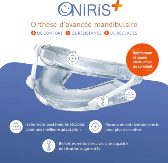 Orthèse Anti Ronflement - Validé Cliniquement pour l Apnée Du Sommeil - Made in France - Gouttière dentaire - Orthèse d avancée Mandibulaire – Agit sur les causes d’un Mauvais Sommeil - ONIPRO2