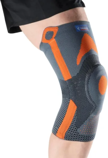 Sport - Genouillère Rotulienne Renforcée -Tendinopathie, Instabilité Rotulienne Légère - Tricot Compressif - Indice de Maintien 2/3 - Dispositif Médical CE Gris L Unique