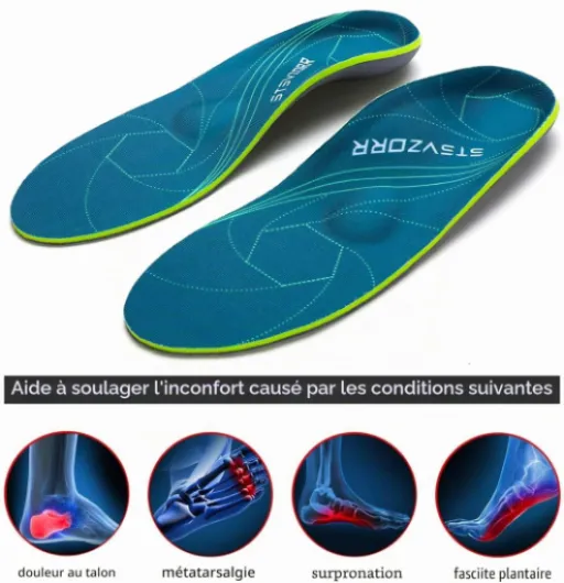IFitna Semelles pour soutien de la voûte plantaire avec absorption des chocs et aide à soulager les douleurs du pied pour,fasciite plantaire,pieds plats,Vert-Taille 43-44 EU43-44(28cm) Vert Foncé