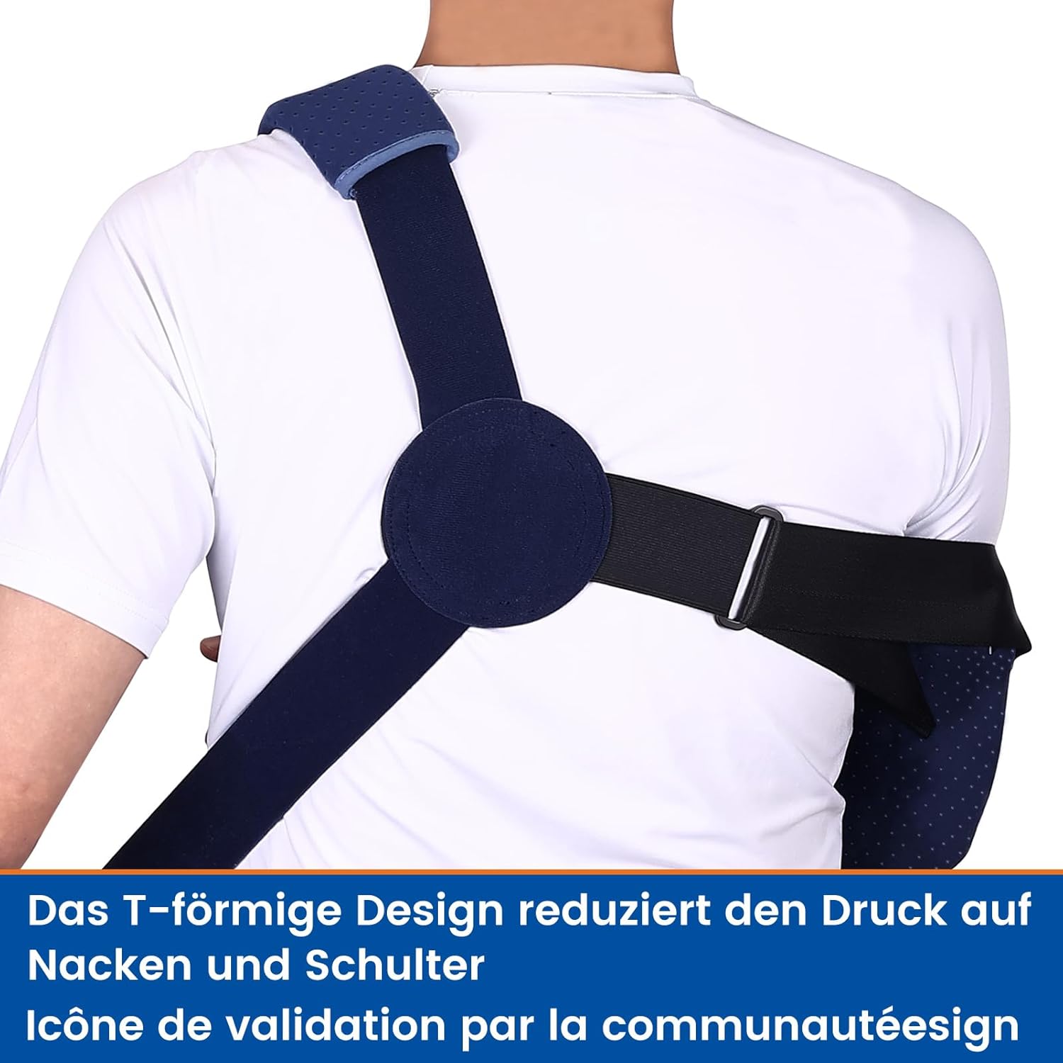 Harnais de bras lors de blessure à l'épaule, support d'épaule avec sangle de taille pour déchirure de la coiffe des rotateurs, main, poignet, coude(version confort, gauche, L, 102-130cm) Bras Gauche L