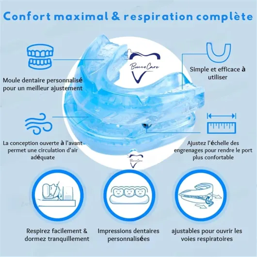 BuccoCare Orthèse D'avancée Mandibulaire,anti-ronflement Précis Et Confort Doux Protections Dentaires Doux Envie De Nuits Silencieuses