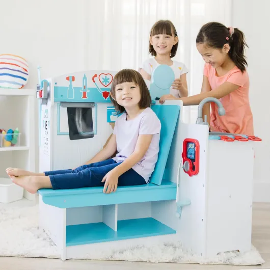 Melissa & Doug - Centre Activité De Docteur - Cabinet Médical En Bois Enfant - Jeu Imitation - Jouet En Bois - Jouet D'Activité, De Développement Et D'Apprentissage - Cadeau Enfant 3 Ans Et + L'hôpital