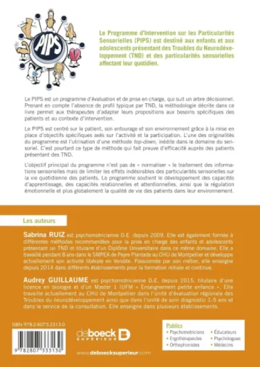 Programme d’intervention sur les particularités sensorielles: Troubles du neurodéveloppement