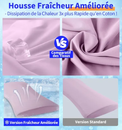Coussin Lombaire orthopédique - Soutien Lombaire Ergonomique en Mousse à mémoire de Forme pour lit et canapé - Soulagement du Bas du Dos - Housse rafraîchissante Amovible et Lavable Violet