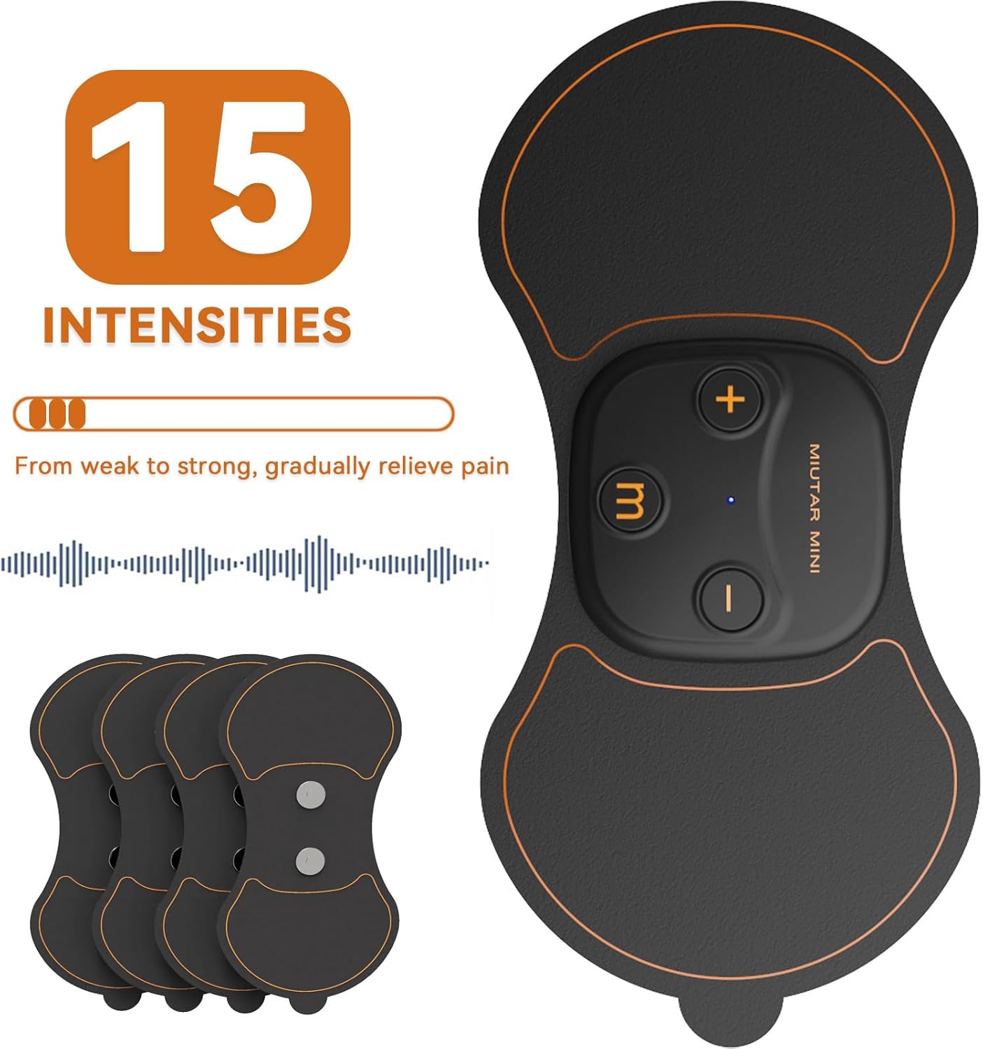 Electrostimulateur musculaire,TENS sans fil – USB-C rechargeable, 5 électrodes en gel + pochette – Soulagement naturel des douleurs dos, cou, épaules, bras, jambes 1tens+5 Électrodes