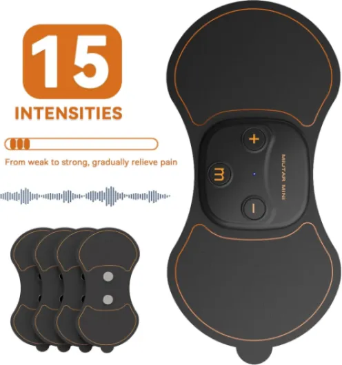Electrostimulateur musculaire,TENS sans fil – USB-C rechargeable, 5 électrodes en gel + pochette – Soulagement naturel des douleurs dos, cou, épaules, bras, jambes 1tens+5 Électrodes