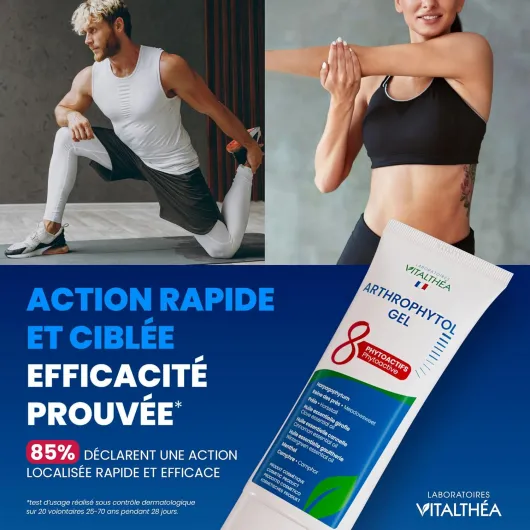 ARTHROPHYTOL x2 tubes - Gel de Massage Articulations & Muscles - 8 Actifs Naturels - Harpagophytum & Huiles Essentielles & Menthol & Camphre - Soulage instantanément et durablement 100 ml (Lot de 2)