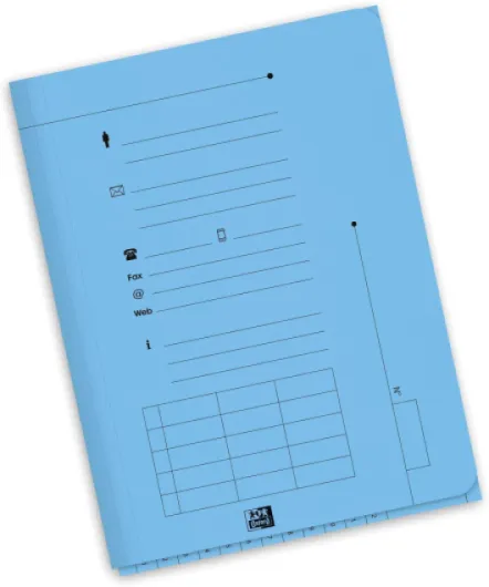 Lot de 25 Sous-Dossiers A4 Capacité 200 Feuilles Carte Kraft Epaisseur 240g Bleu Pastel Bleu Lot de 25