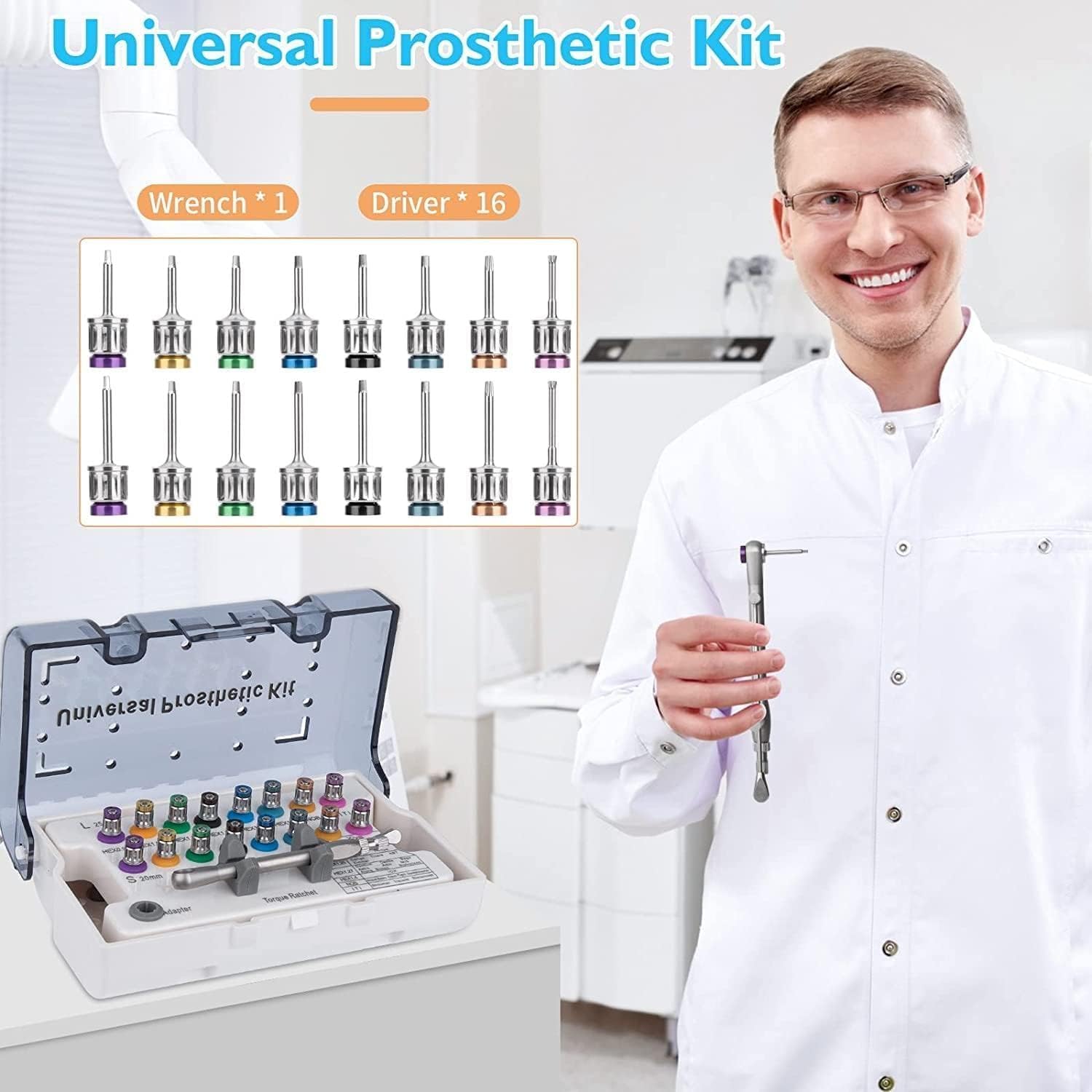 Implant Dentaire clé dynamométrique Tournevis Kit prothétique 10-70NCM Pilotes à cliquet Outils de réparation d'implant Dentaire
