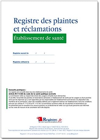 Registre des Plaintes et Réclamations - M073