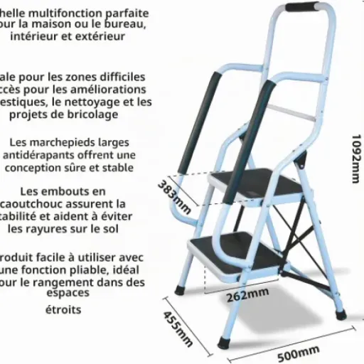 Test Escabeau de sécurité 50 cm 2 marches AIDAPT : le petit marchepied rassurant pour la maison