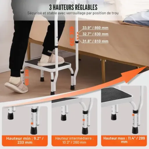 Test VEVOR Marchepied 1 Marche : un petit tabouret costaud pour gagner quelques centimètres en sécurité
