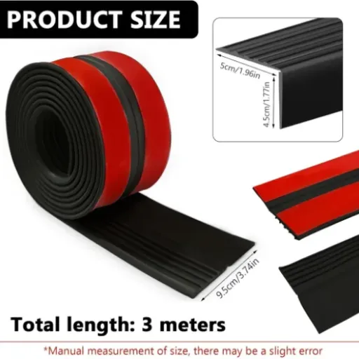 Test Nez de marche autocollant PVC 300x9,5 cm : simple, pas parfait, mais ça sécurise bien les marches