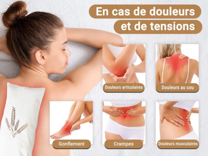 Coussin en grains grand - coussin chauffant adapté au micro-ondes - contre les tensions de la nuque et des épaules - grains de blé naturels - housse amovible et lavable - 20x53 cm 20x53 cm (Lot de 1)