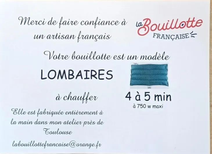 LOMBAIRE BOUILLOTTE GRAINE DE LIN - BLEU