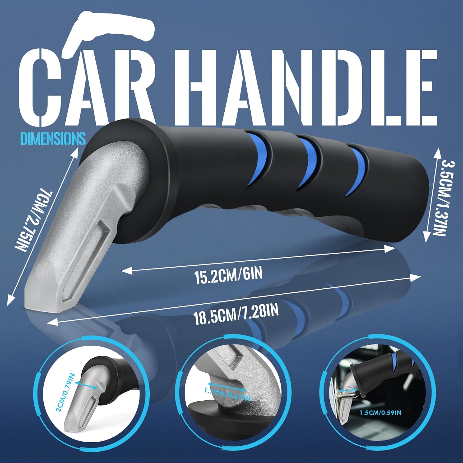 Poignée Aide Voiture, Poignée Voiture Handicapé, Aide les Personnes Handicapées et Âgées à Monter et Descendre Facilement du Véhicule Noir