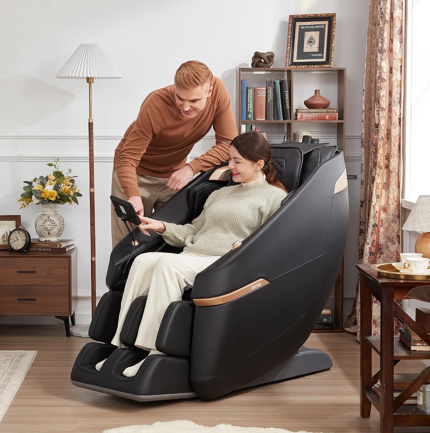 Fauteuil de Massage Complet du Corps Fauteuil de Massage à gravité zéro pour Massage Shiatsu du Cou et des épaules à Domicile Noir